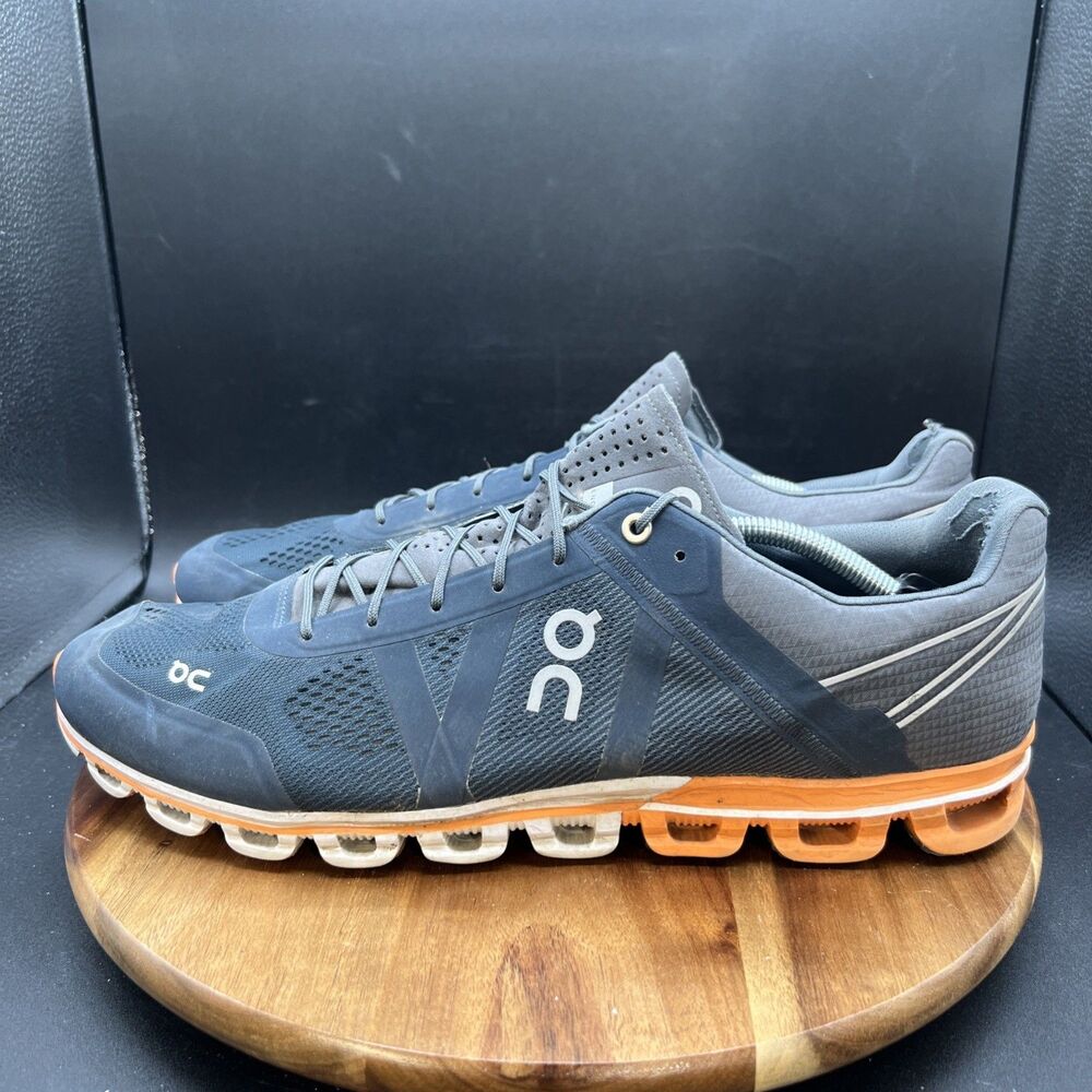 On Cloud Cloudflow Mens Size 14 Grey Orange Athletic Shoes Sneakers Running